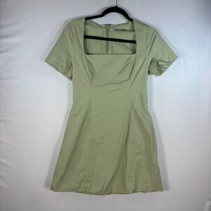 Abercrombie & Fitch Womens Sage Green Square Neck Mini Dress Short Sleeve Size M